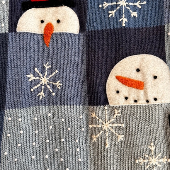 Vintage Talbots Festive Snowman Sweater size medium - Picture 1 of 8
